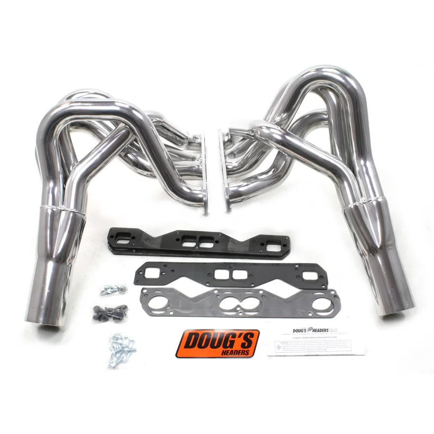 Fenderwell Header 62-67 Nova 265-400 SBC 2" Primary 3 1/2" Collector Silver Ceramic Coated for Chevrolet Chevy II