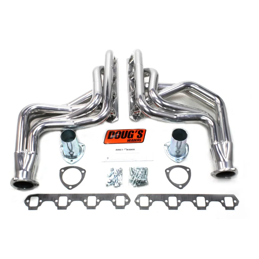 Long Tube Header 48-77 Ford 260-351W SBF Mustang II type suspension 1 3/4" Primary 3" Collector Silver Ceramic Coated