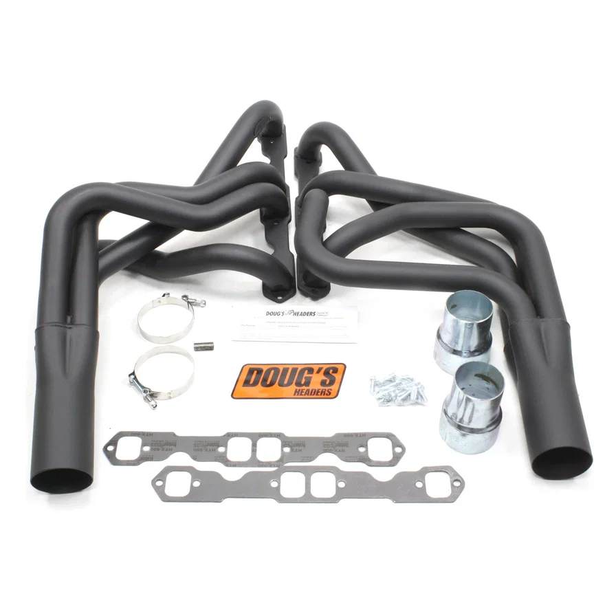 Long Tube Header 70-81 GM F Body 75-79 X Body 265-400 SBC 1 7/8" Primary 3 1/2" Collector Black Hi Temp Coated