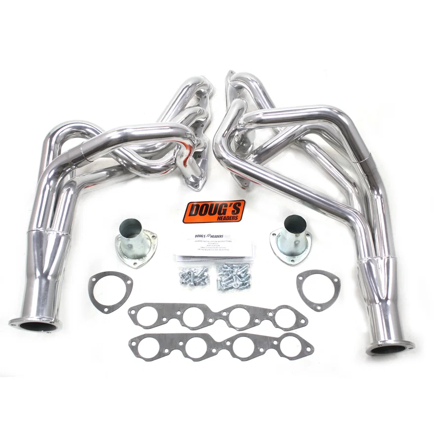 Long Tube Header 68-77 GM A Body 396-502 BBC Non Cat, no EGR or A.I.R. 2 1/8" Primary 3 1/2" Collector Silver Ceramic Coated for Chevrolet