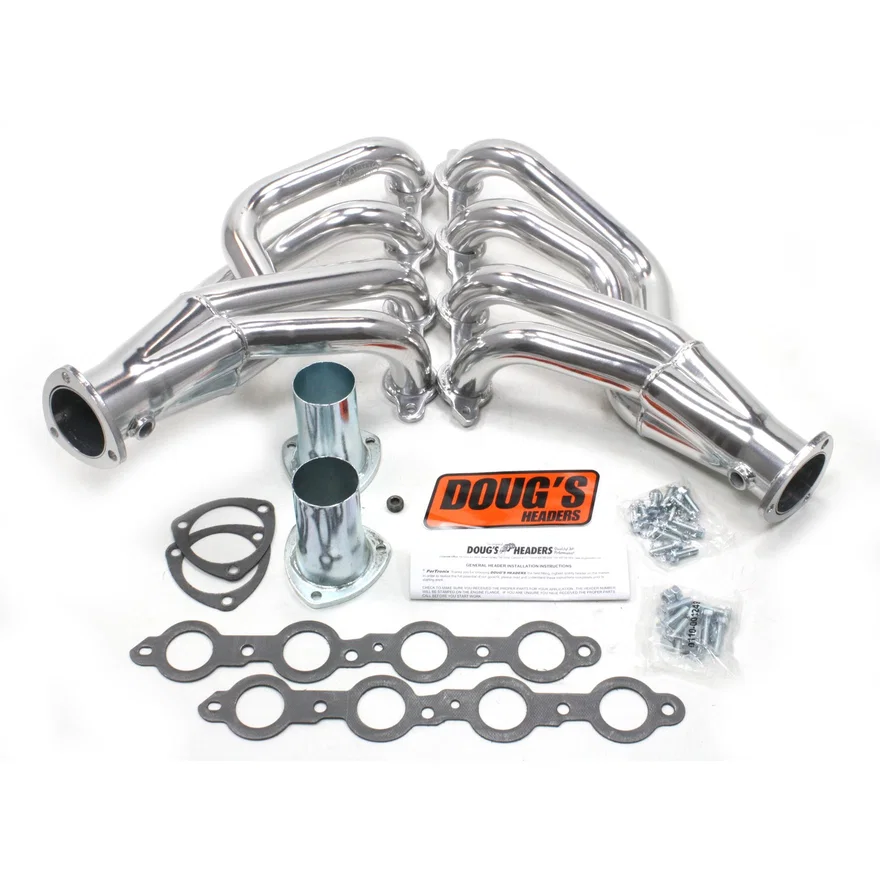 Mid Length Header 55-57 Chevy 4.8-6.2L LS  Engine Swap 1 7/8" Primary 3" Collector Silver Ceramic Coated
