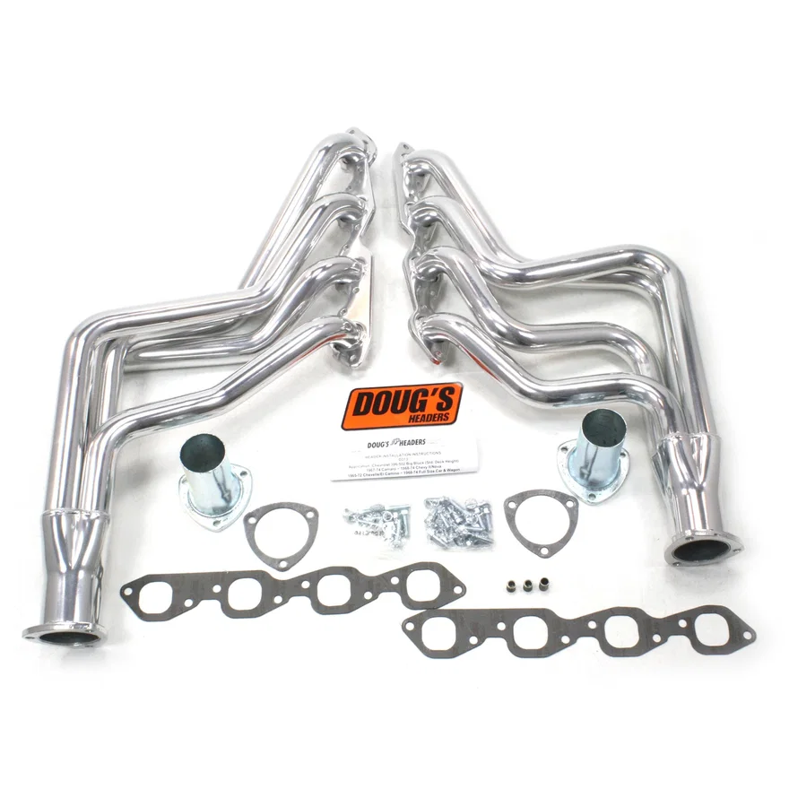 Long Tube Header 64-77 GM F & A Body 396-502 BBC 1 3/4" Primary 3" Collector Silver Ceramic Coated