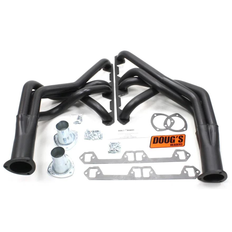Long Tube Header 68-76 Various AMC 290-401 V8 1 7/8" Primary 3 1/2" Collector Black Hi Temp Coated for American Motors