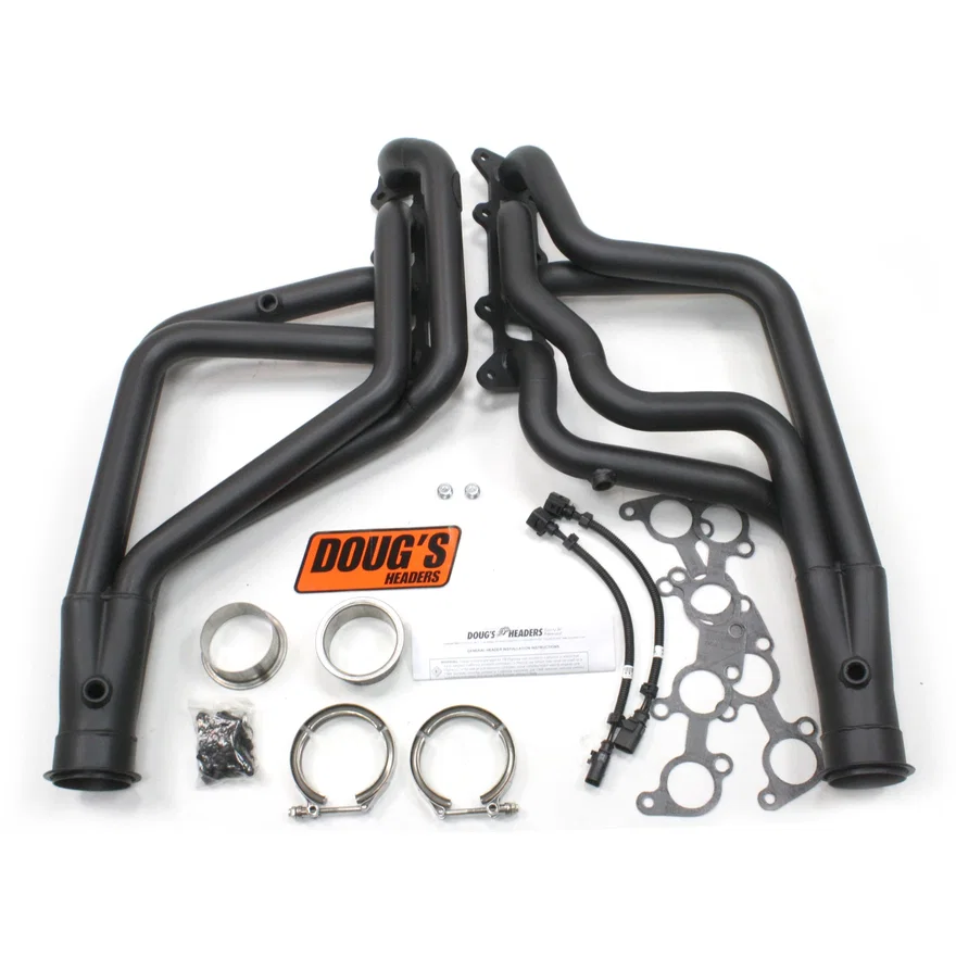 Long Tube Header 65-73 Ford 5.0L Coyote Engine Swap 1 3/4" Primary 3" Collector Black Hi Temp Coated