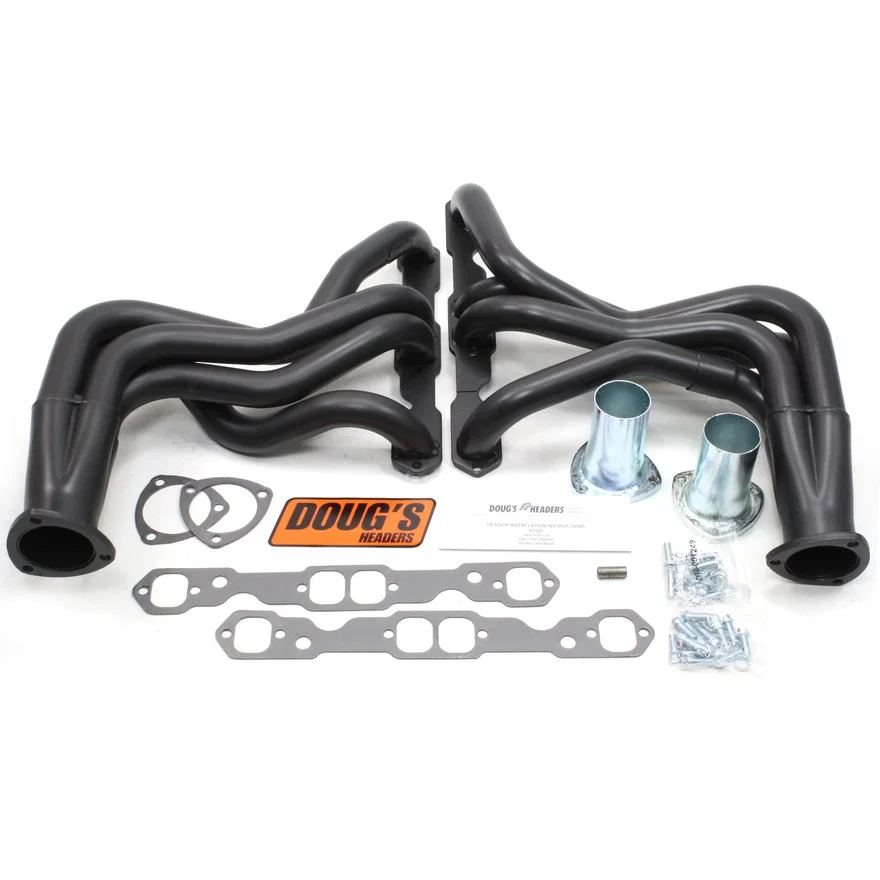 Long Tube Header 82-92 GM F Body 265-400 SBC 1 3/4" Primary 3" Collector Black Hi Temp Coated