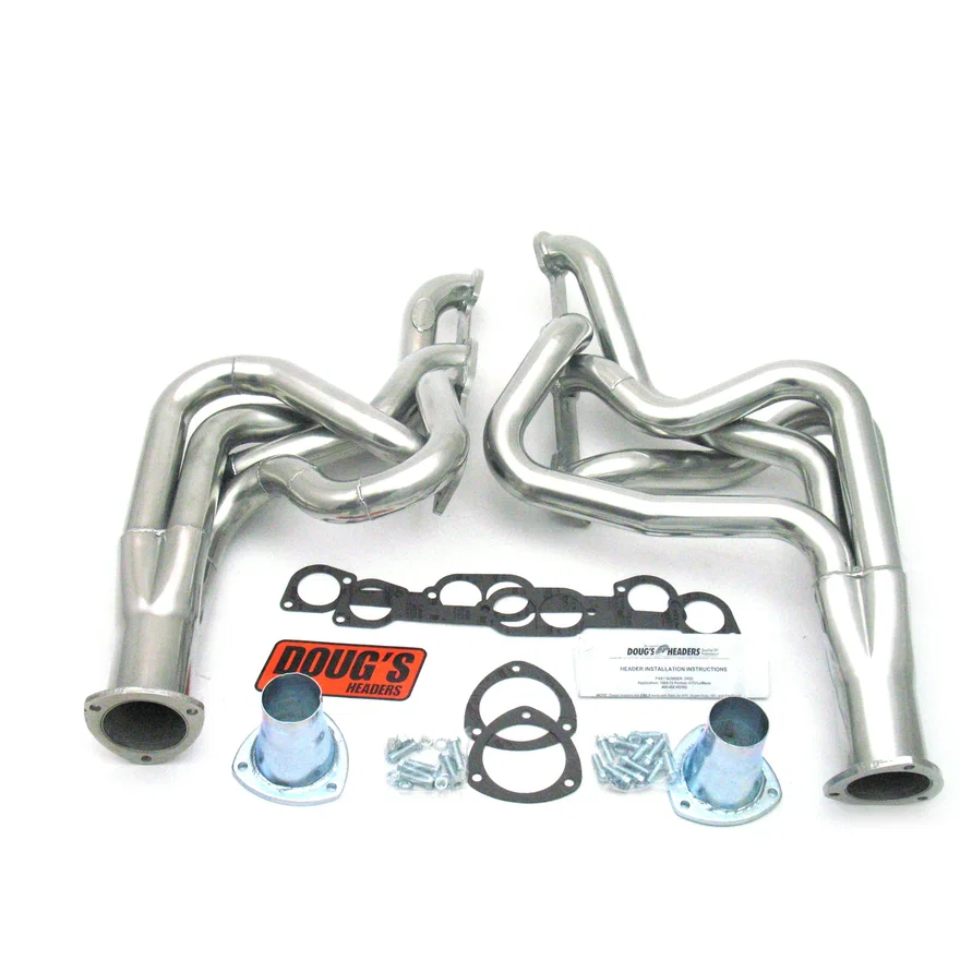 Long Tube Header 68-72 Pontiac 326-455 2" Primary 3 1/2" Collector Silver Ceramic Coated