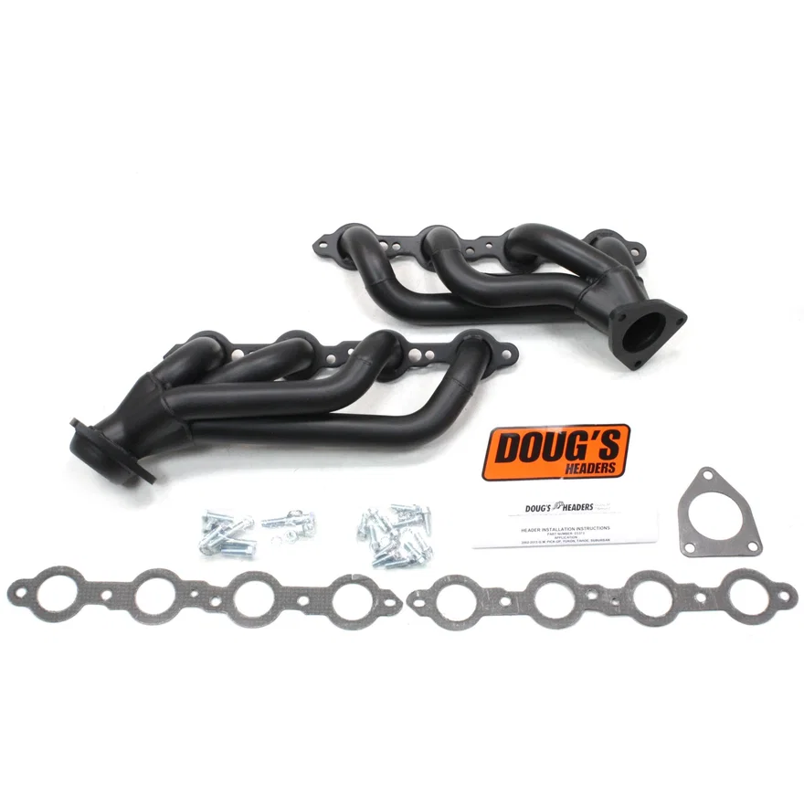 Emissions Legal Header 02-13 GM Truck 4.8-5.3L LS W/O EGR 1 1/2" Primary 2 1/2" Collector Black Hi Temp Coated