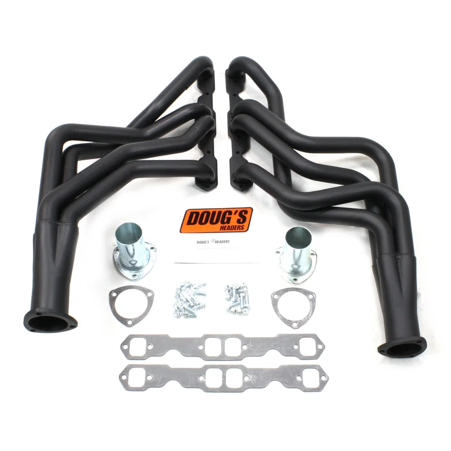 Long Tube Header 78-88 GM G Body 265-400  SBC 1 3/4" Primary 3" Collector Black Hi Temp Coated