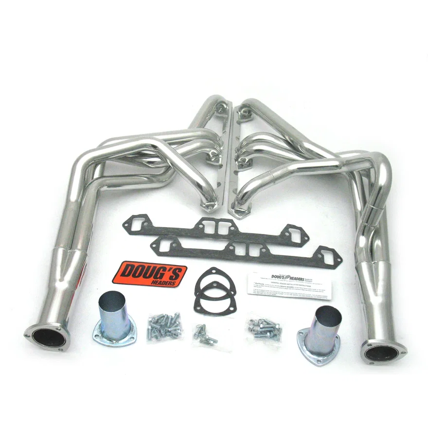 Long Tube Header 68-76 Various AMC 290-401 V8 1 3/4" Primary 3" Collector Silver Ceramic Coated for American Motors