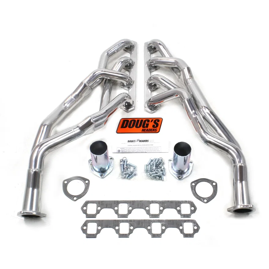 Tri Y Header 60-65 Falcon 260-302 SBF Standard Trans 1 5/8-2" Primary 2 1/2" Collector Silver Ceramic Coated