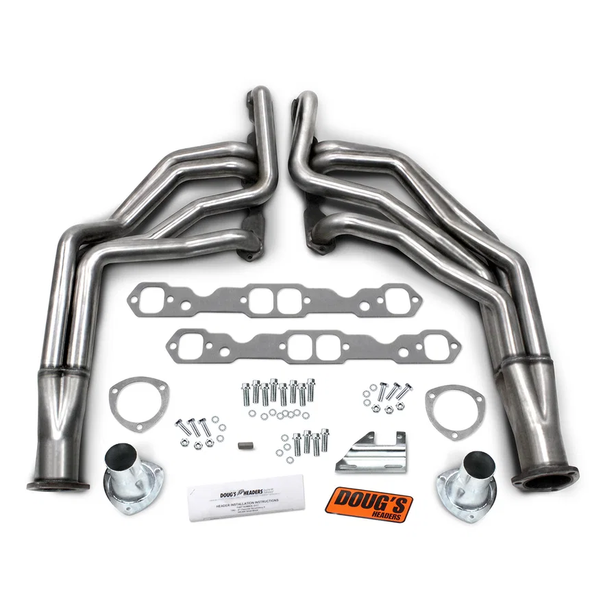 304 Stainless Long Tube Header 62-67 Nova 265-400 SBC Stock or Mustang II style suspension 1 3/4" Primary 3" Collector for Chevrolet Chevy II