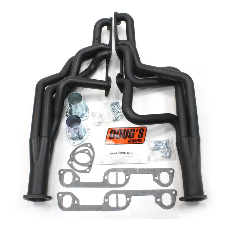 Long Tube Header 65-70 Pontiac 326-455 1 3/4" Primary 3" Collector Black Hi Temp Coated