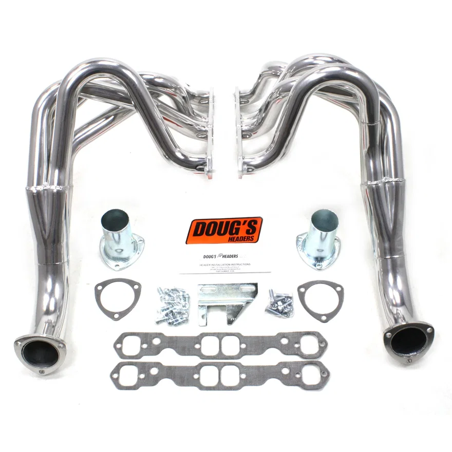 Fenderwell Header 62-67 Chevy II 265-400 SBC W/O EGR/A.I.R. 1 3/4" Primary 3" Collector Silver Ceramic Coated