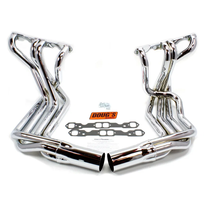 Sidemount Header 63-82 Corvette 265-400 SBC Non Cat, no EGR or A.I.R. 1 7/8" Primary 4" Collector Chrome Plated