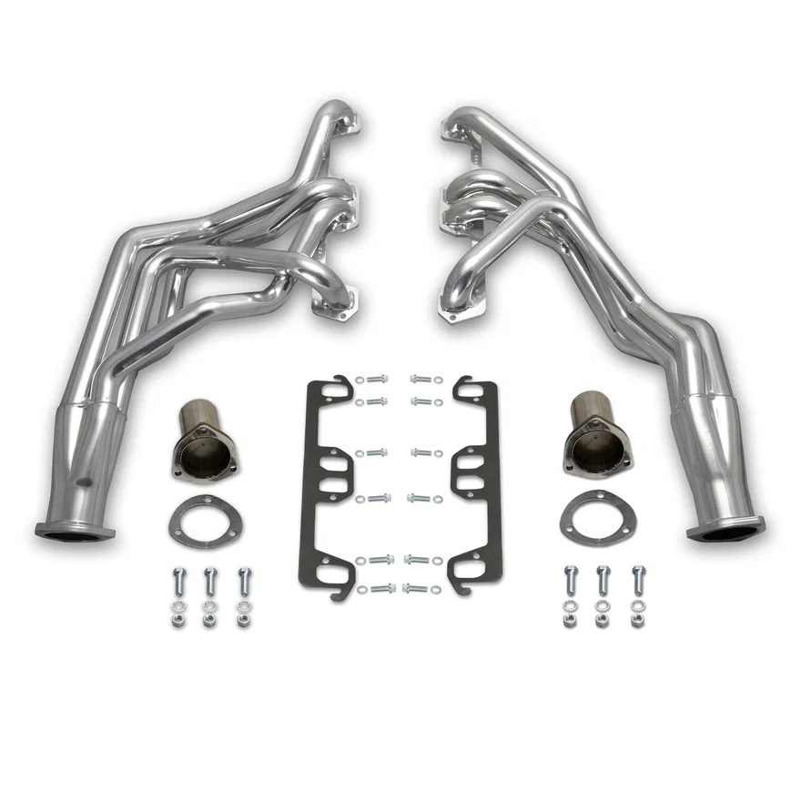 Long Tube Header 67-74 Mopar A Body 273-360 W/O EGR/A.I.R. with Reilly Motorsports Coil Over suspension 1 5/8" Primary 3" Collector Silver Ceramic Coated