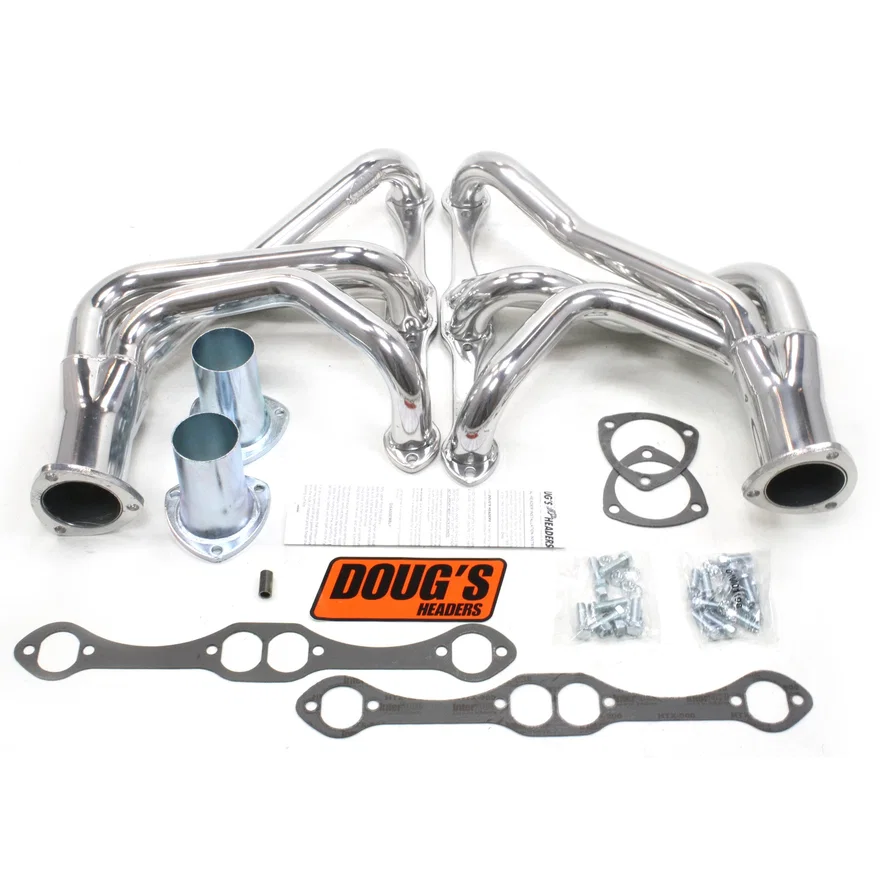Long Tube Header 63-82 Corvette 265-400 SBC 1 5/8" Primary 3" Collector Silver Ceramic Coated
