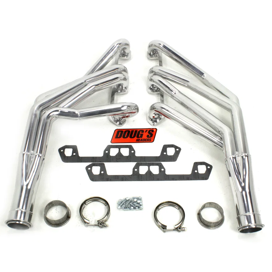 Long Tube Header 63-66 Mopar A Body 273-360 with Reilly Motorsports Coil Over suspension 1 3/4" Primary 3" Collector Silver Ceramic Coated