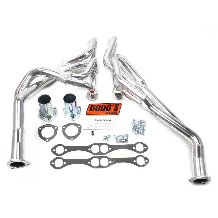 Tri Y Header 64-67 GM A Body 265-400 SBC 1 5/8-2" Primary 2 1/2" Collector Silver Ceramic Coated for Chevrolet