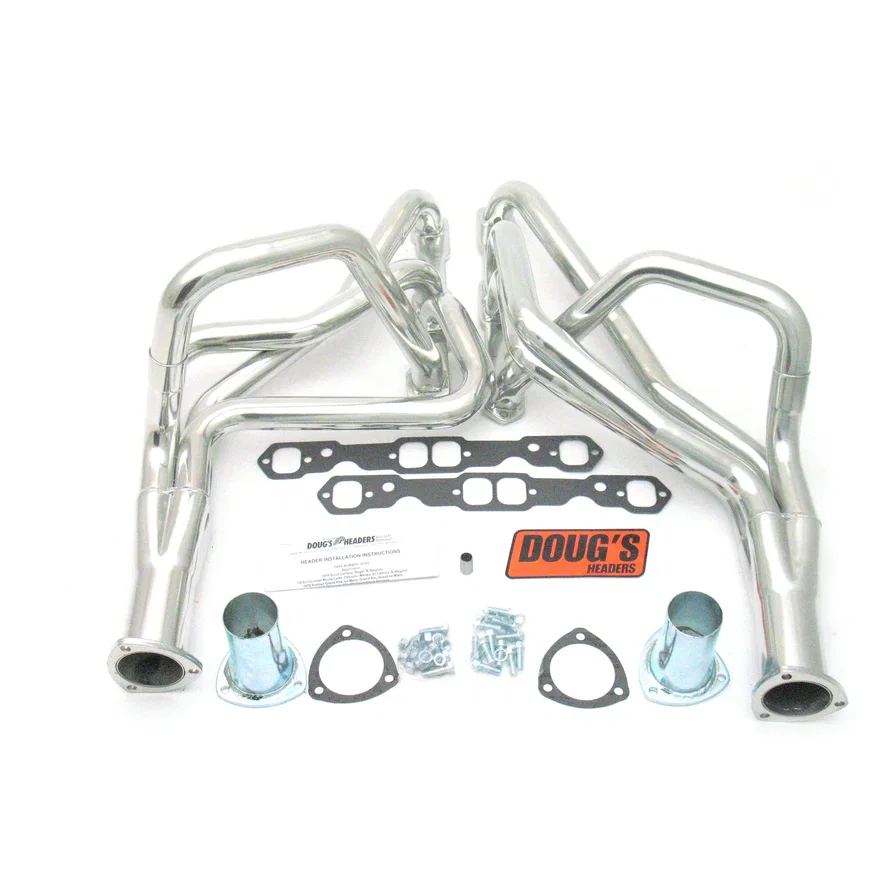 Long Tube Header 78-87 GM G Body 265-400 SBC 1 3/4" Primary 3" Collector Silver Ceramic Coated for Chevrolet