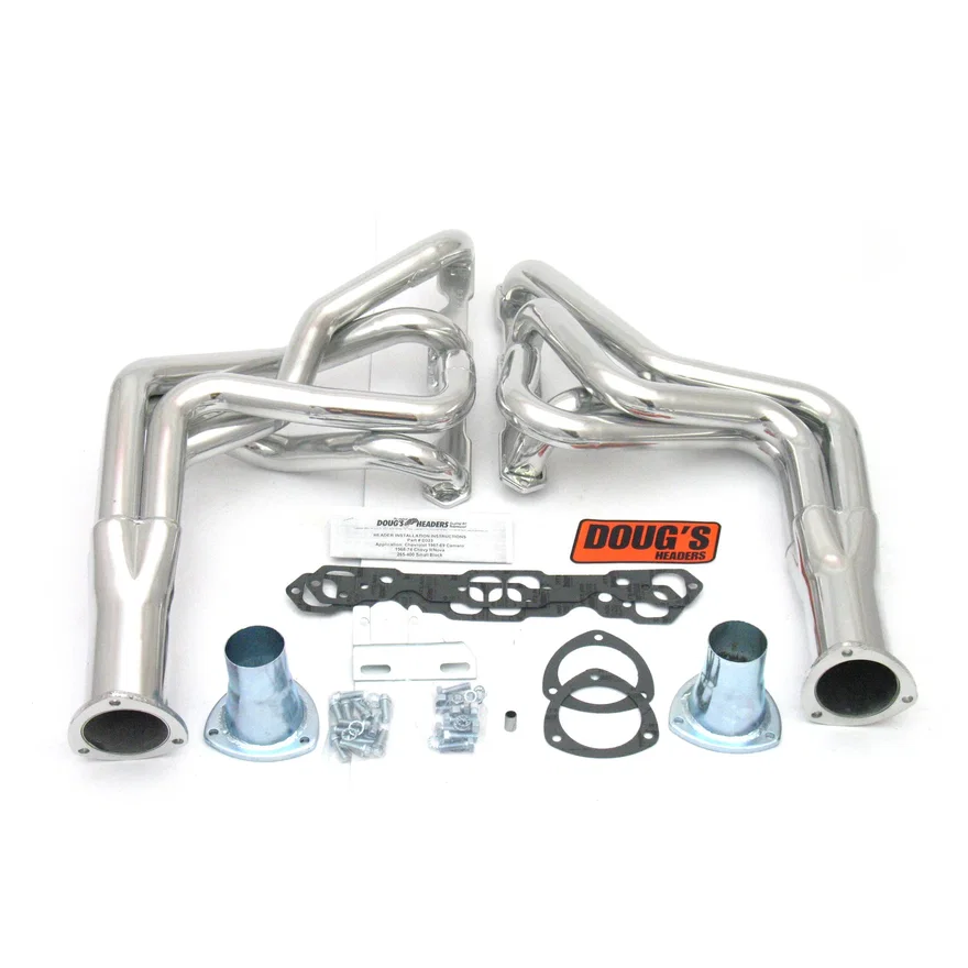 Long Tube Header 67-69 F Body/68-74 X Body 265-400 SBC 1 7/8" Primary 3 1/2" Collector Silver Ceramic Coated