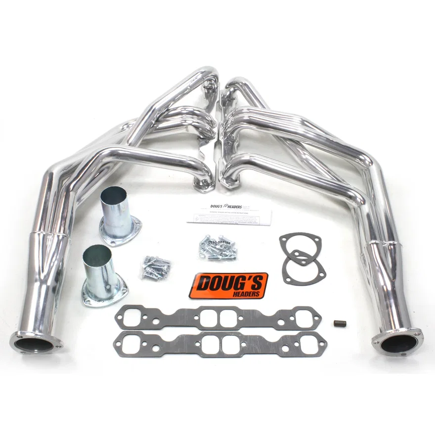 Long Tube Header 67-69 F Body/68-74 X Body 265-400 SBC 1 3/4" Primary 3" Collector Silver Ceramic Coated