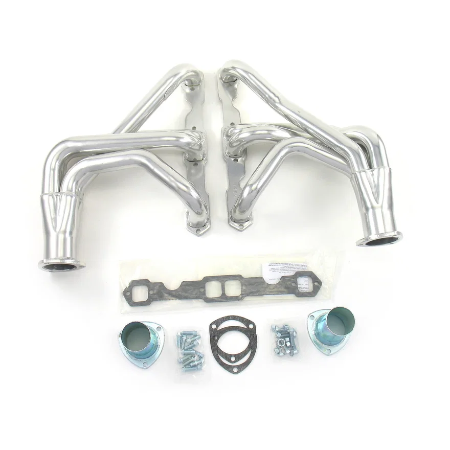 Long Tube Header 63-82 Corvette 265-400 SBC Non Cat, no EGR or A.I.R. 1 3/4" Primary 3" Collector Silver Ceramic Coated