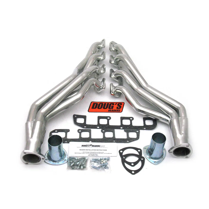 Long Tube Header 62-74 Various Mopar 5.2-6.4L HEMI Engine Swap 1 5/8" Primary 3" Collector Silver Ceramic Coated