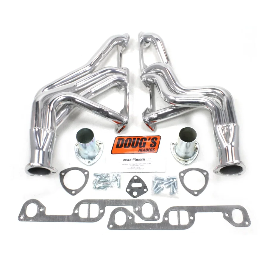 Long Tube Header 67-69 Firebird 326-455 1 3/4" Primary 3" Collector Silver Ceramic Coated