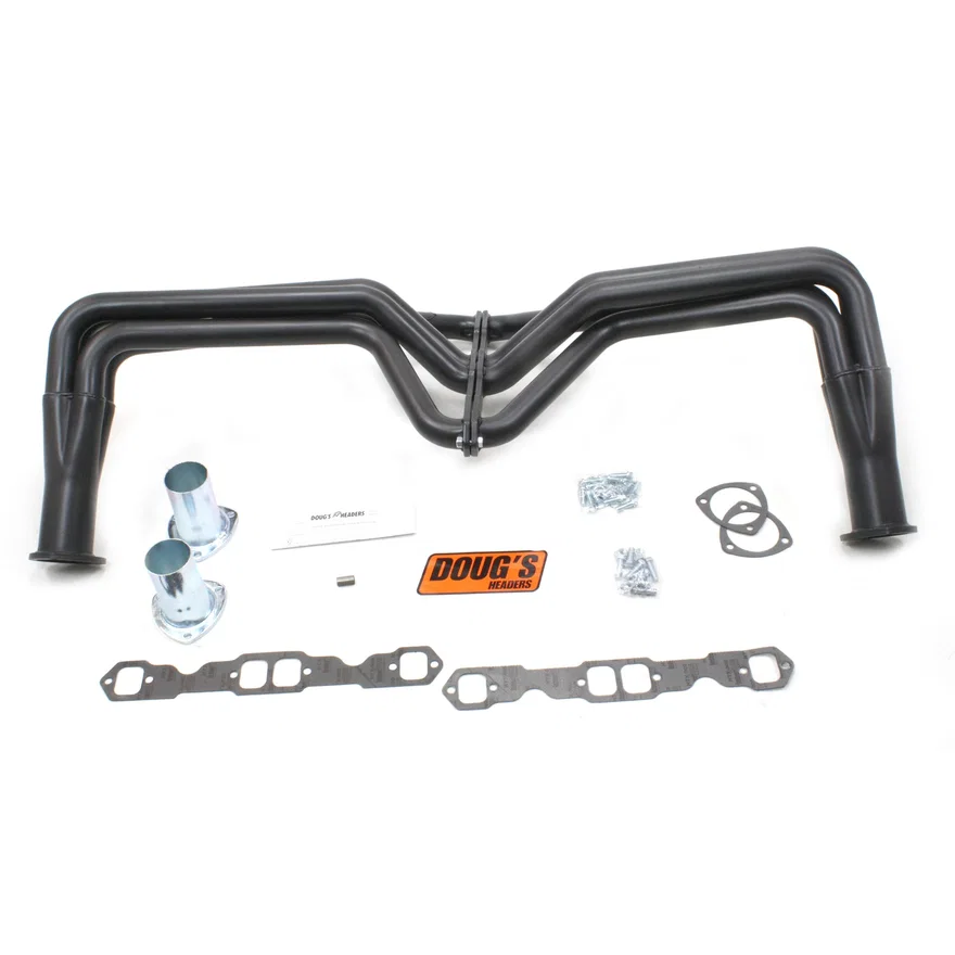 Fenderwell Header 55-57 Chevy 265-400 SBC 1 3/4" Primary 3" Collector Black Hi Temp Coated