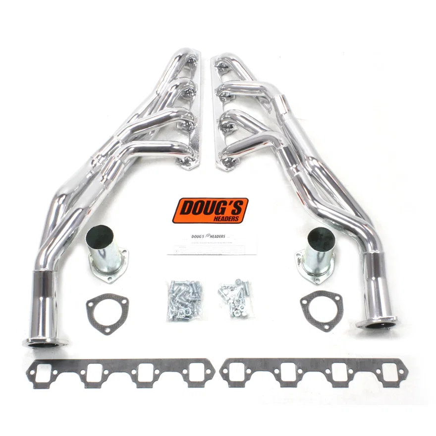 Tri Y Header 60-65 Falcon 260-302 SBF Automatic Trans 1 5/8-2" Primary 2 1/2" Collector Silver Ceramic Coated