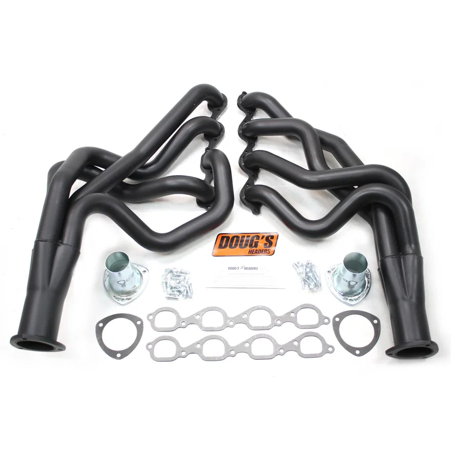 Long Tube Header 67-69 F Body/68-74 X Body 572 BBC, 10.2" Tall deck W/O EGR/A.I.R. 2 1/8" Primary 3 1/2" Collector Black Hi Temp Coated
