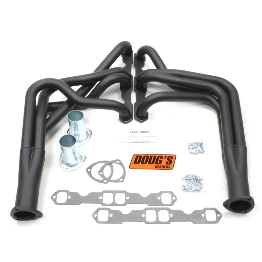 Long Tube Header 70-81 GM F Body 265-400 SBC 1 3/4" Primary 3" Collector Black Hi Temp Coated