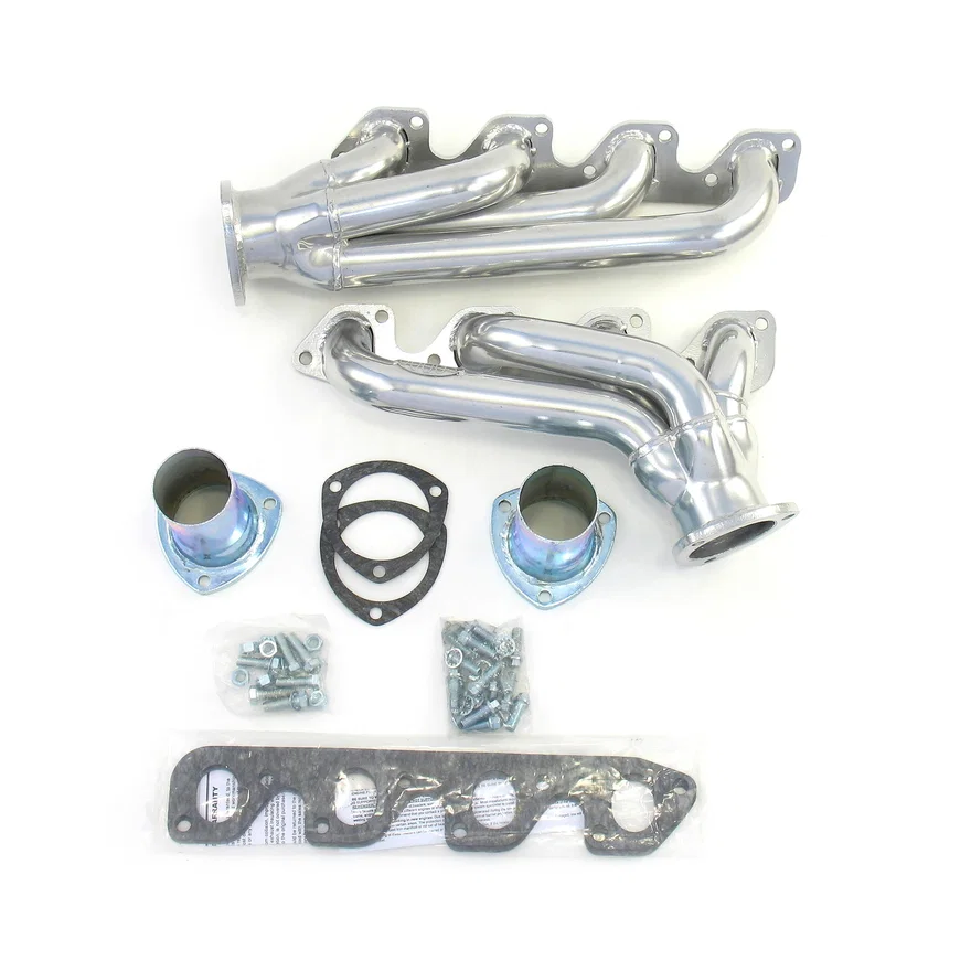 1 3/4" 4-Tube Shorty Header Street Rod Universal 351C Metallic Ceramic Coating for Ford Deluxe
