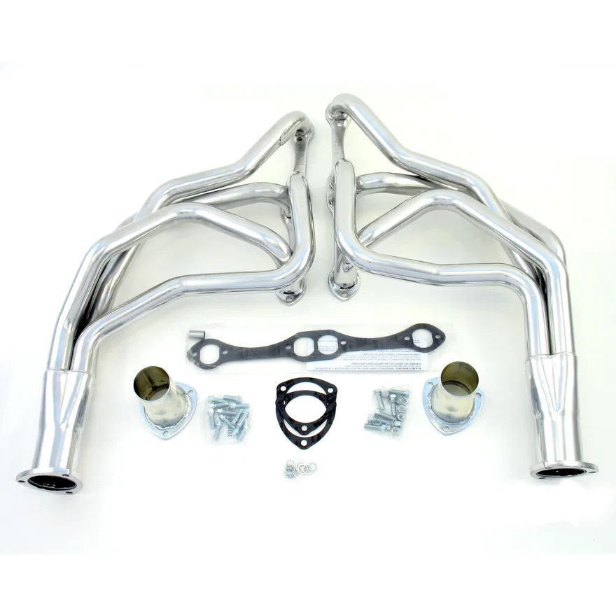 Long Tube Header 73-91 GM Truck 265-400 SBC 2WD 1 5/8" Primary 3" Collector Silver Ceramic Coated