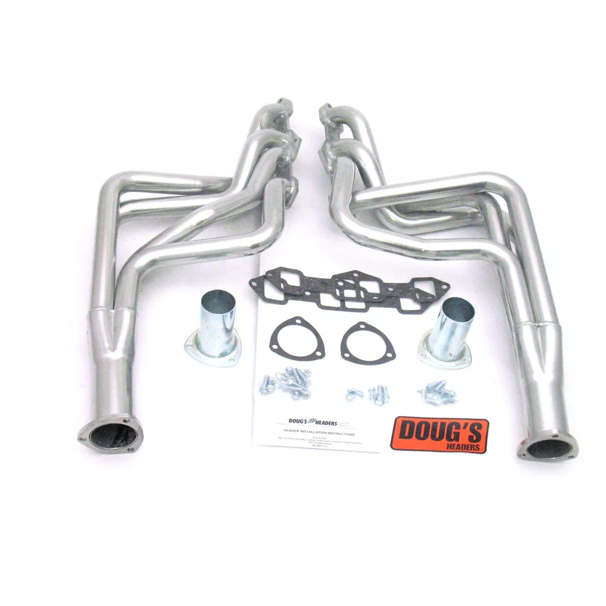Long Tube Header 65-75 Olds 400-455 Olds 1 3/4" Primary 3" Collector Silver Ceramic Coated