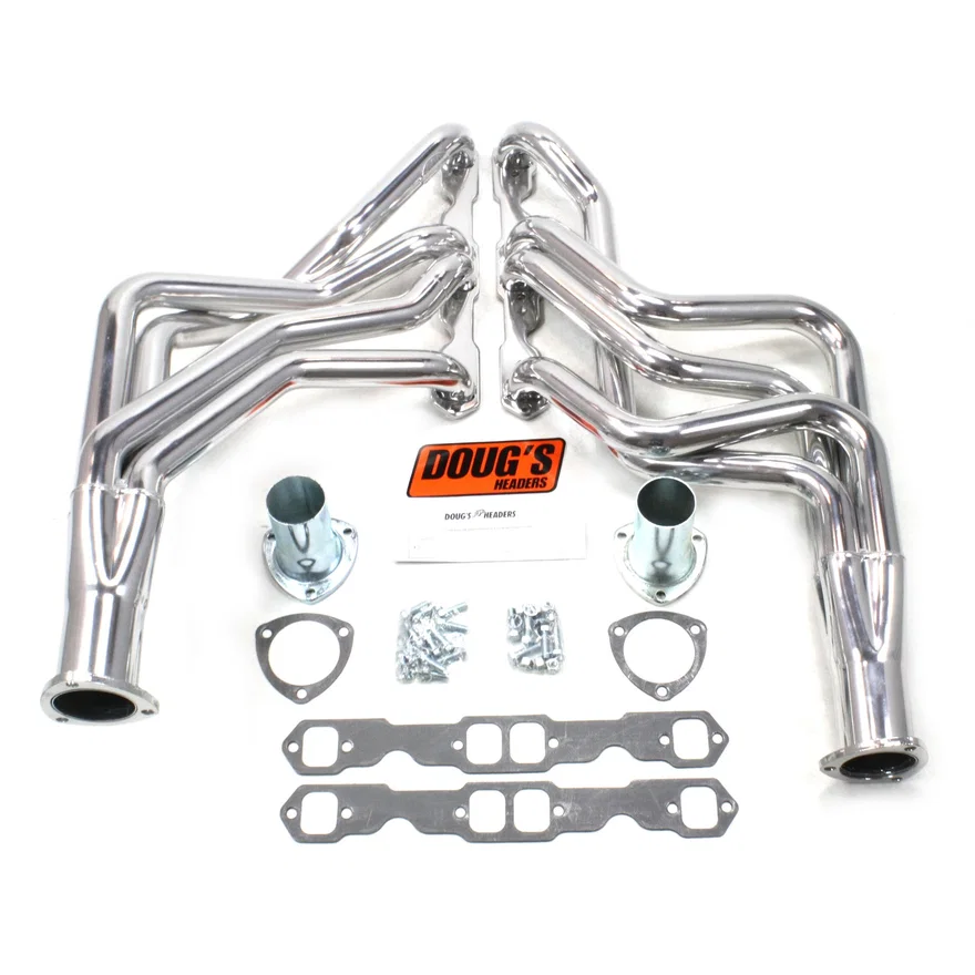 Long Tube Header 78-88 GM G Body 265-400  SBC 1 3/4" Primary 3" Collector Silver Ceramic Coated