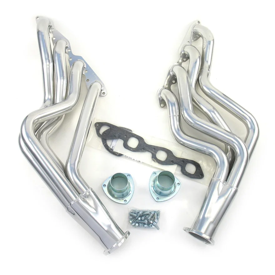 Long Tube Header 67-74 GM A, F, G Body BBC 396-502 BBC 2" Primary 3 1/2" Collector Silver Ceramic Coated