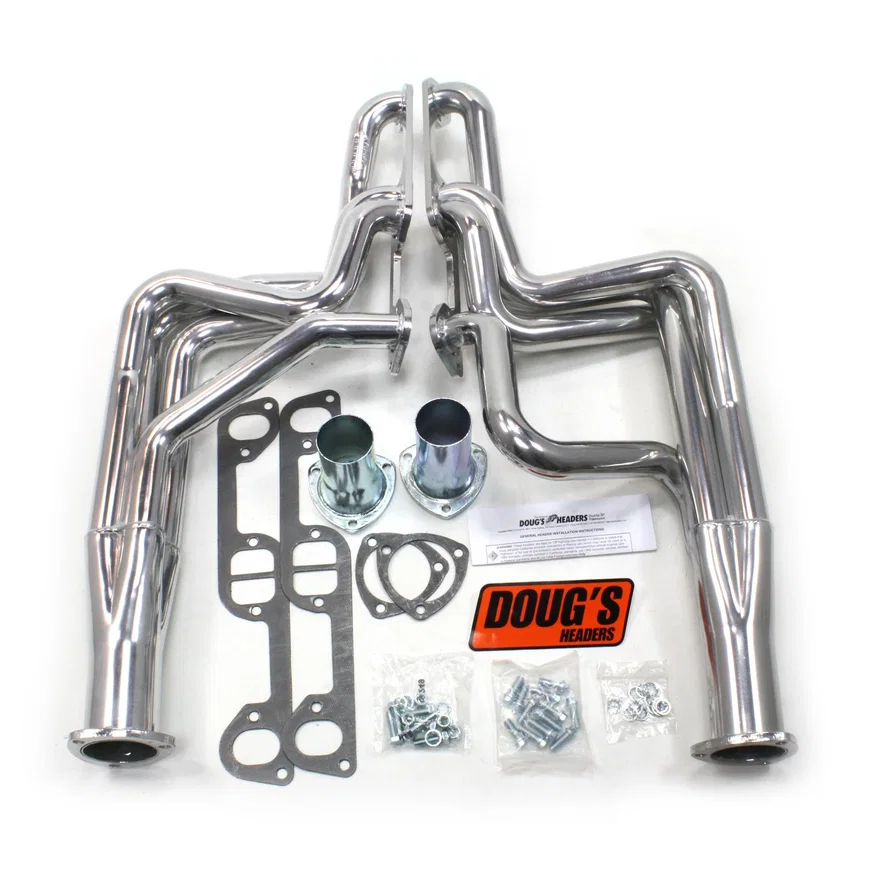 Long Tube Header 64-67 GTO 326-455 1 3/4" Primary 3" Collector Silver Ceramic Coated for Pontiac