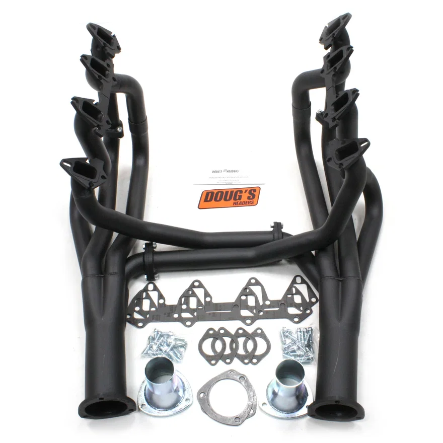 Long Tube Header 66-70 Ford 390-428 FE Motor 2" Primary 3 1/2" Collector Black Hi Temp Coated