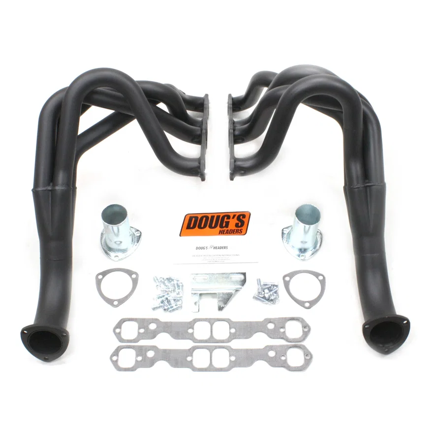 Fenderwell Header 62-67 Chevy II 265-400 SBC W/O EGR/A.I.R. 1 3/4" Primary 3" Collector Black Hi Temp Coated