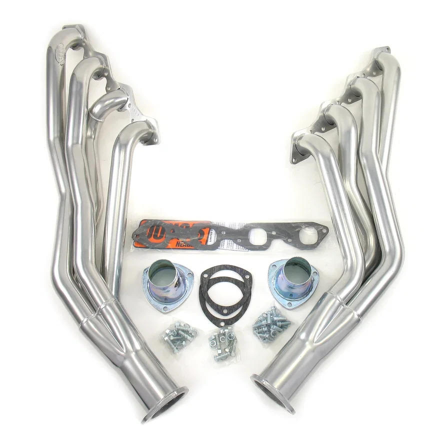 Long Tube Header 55-57 Chevy 396-502 BBC 2" Primary 3 1/2" Collector Silver Ceramic Coated