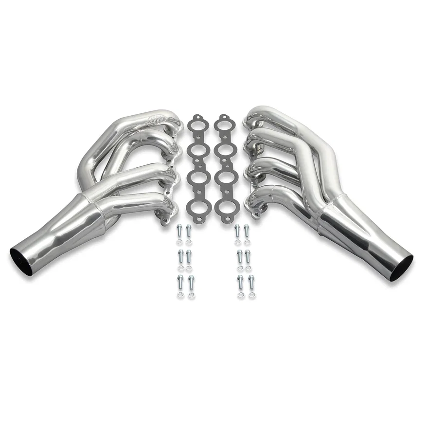 Mid Length Header 67-69 F Body, 68-74 X Body 4.8-6.2L LS Engine Swap 1 7/8" Primary 3" Collector Silver Ceramic Coated