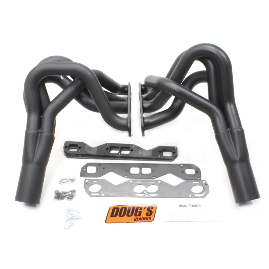 Fenderwell Header 62-67 Nova 265-400 SBC 2" Primary 3 1/2" Collector Black Hi Temp Coated for Chevrolet Chevy II