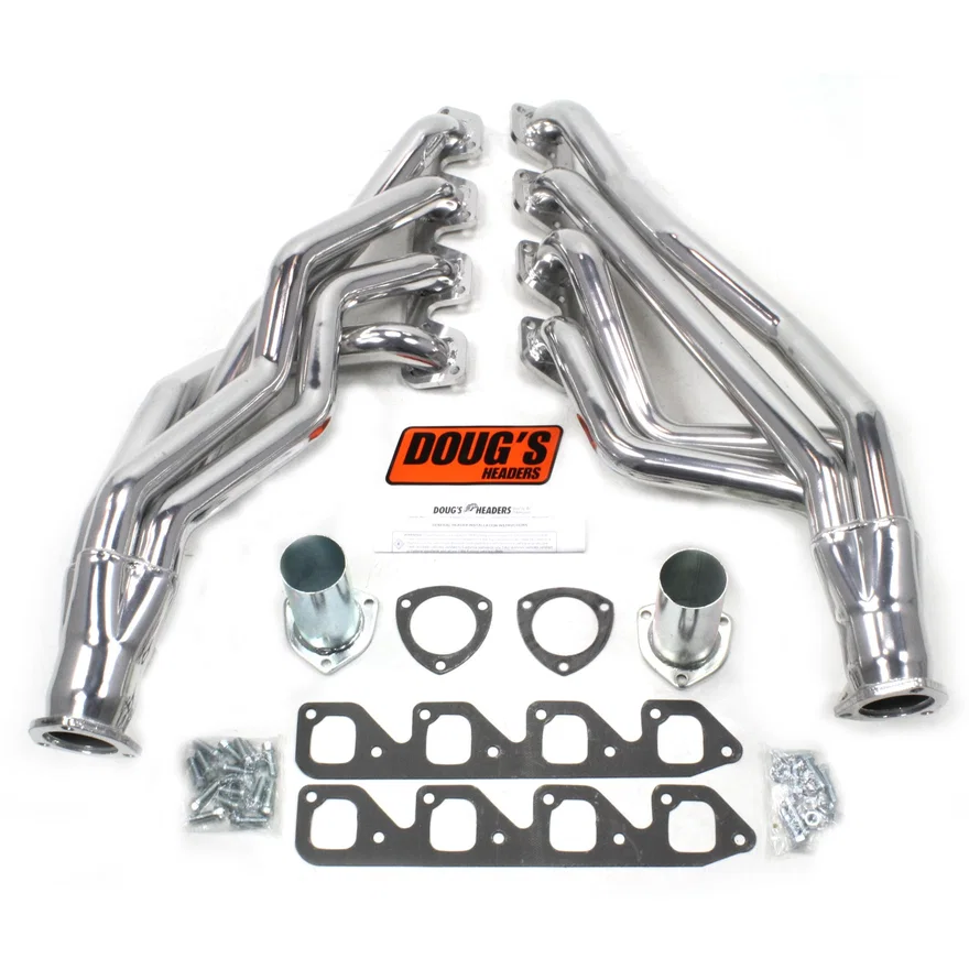 Long Tube Header 67-71 Ford 351C-4V Cleveland W/O EGR/A.I.R. Automatic Trans 1 3/4" Primary 2 1/2" Collector Silver Ceramic Coated