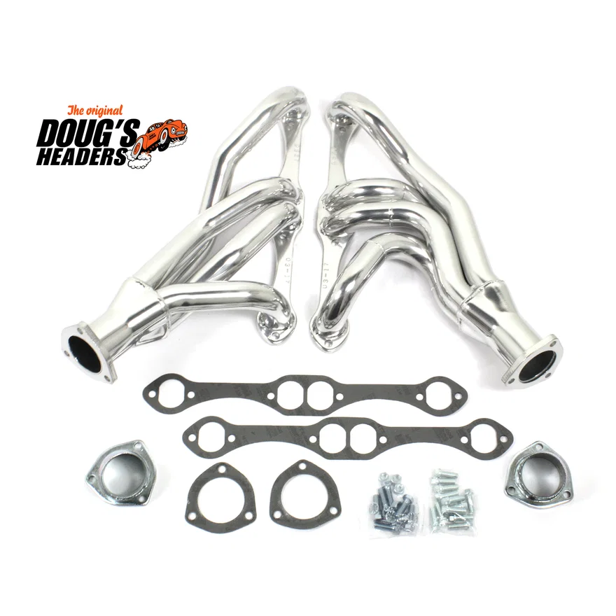 Mid Length Header 62-67 Chevy II 265-400 SBC W/O EGR/A.I.R. Stock, Mustang II, or Detroit Speed front suspension 1 5/8" Primary 2 1/2" Collector Silver Ceramic Coated