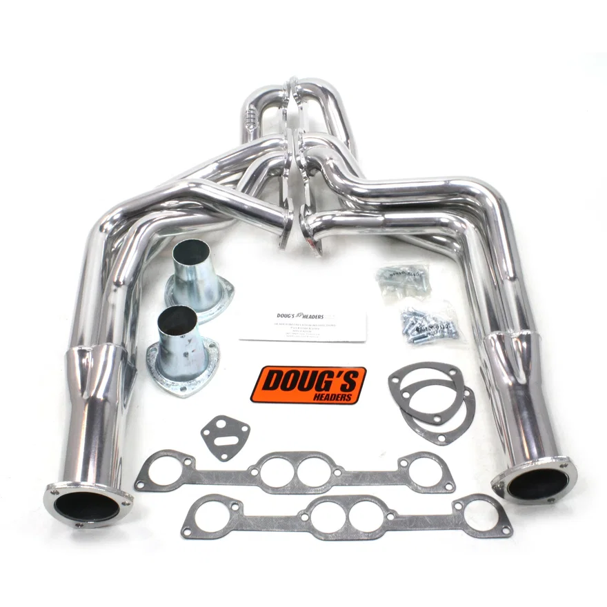 Long Tube Header 67-69 Firebird 455 W/HO/SD/Ram Air Heads only 1 7/8" Primary 3 1/2" Collector Silver Ceramic Coated