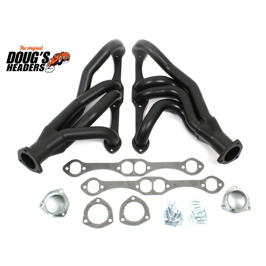 Mid Length Header 62-67 Chevy II 265-400 SBC W/O EGR/A.I.R. Stock, Mustang II, or Detroit Speed front suspension 1 5/8" Primary 2 1/2" Collector Black Hi Temp Coated