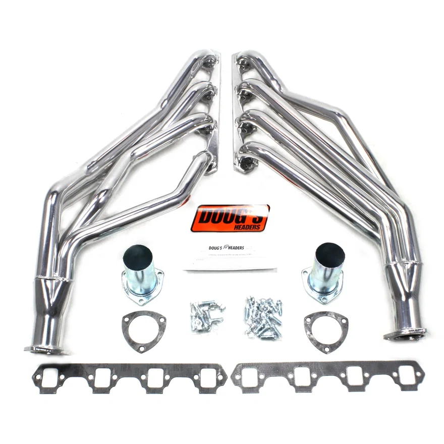 Long Tube Header 64-77 Ford 260-302 SBF W/O EGR/A.I.R. 1 5/8" Primary 2 1/2" Collector Silver Ceramic Coated