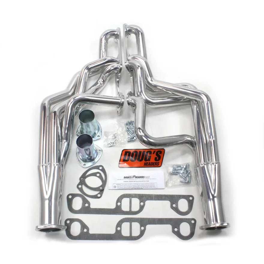 Long Tube Header 65-70 Pontiac 326-455 1 3/4" Primary 3" Collector Silver Ceramic Coated