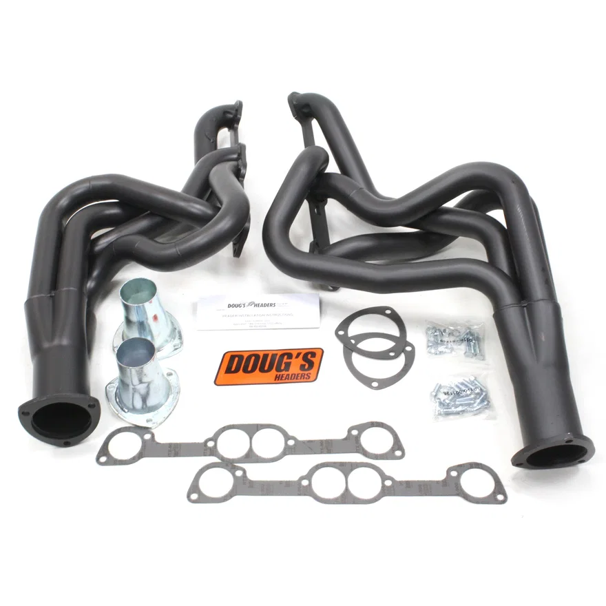 Long Tube Header 68-72 Pontiac 326-455 2" Primary 3 1/2" Collector Black Hi Temp Coated